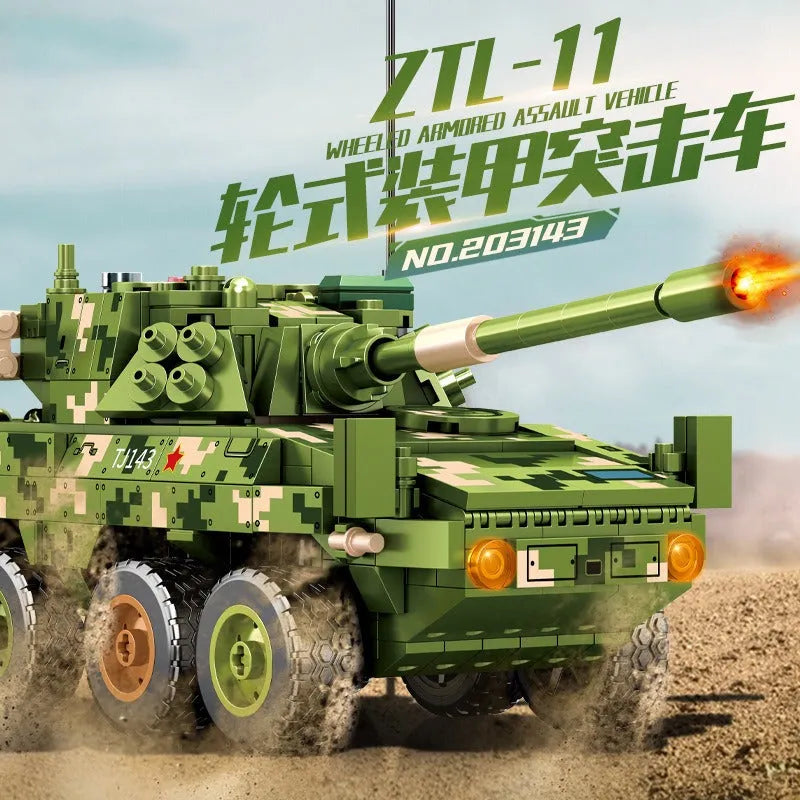 Sembo MOC Building Block Set: WW2 ZTL-11 Armored Assault IFV, Model 203143