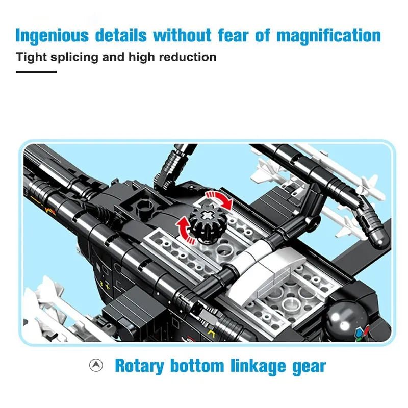 Sembo MOC Building Block Set: Z-11B Attack Helicopter, Model 202158