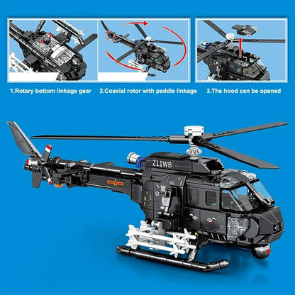Sembo MOC Building Block Set: Z-11B Attack Helicopter, Model 202158