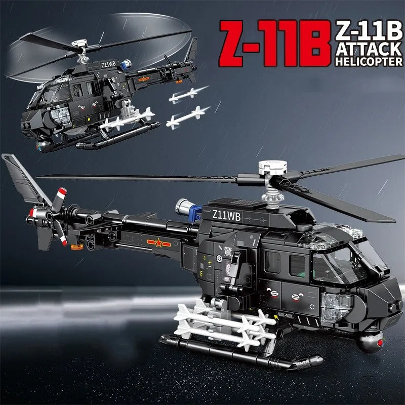 Sembo MOC Building Block Set: Z-11B Attack Helicopter, Model 202158
