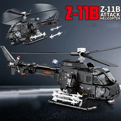 Sembo MOC Building Block Set: Z-11B Attack Helicopter, Model 202158