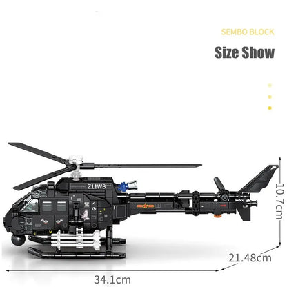 Sembo MOC Building Block Set: Z-11B Attack Helicopter, Model 202158