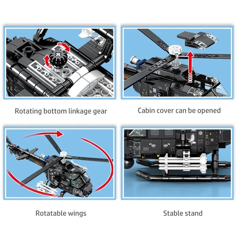 Sembo MOC Building Block Set: Z-11B Attack Helicopter, Model 202158