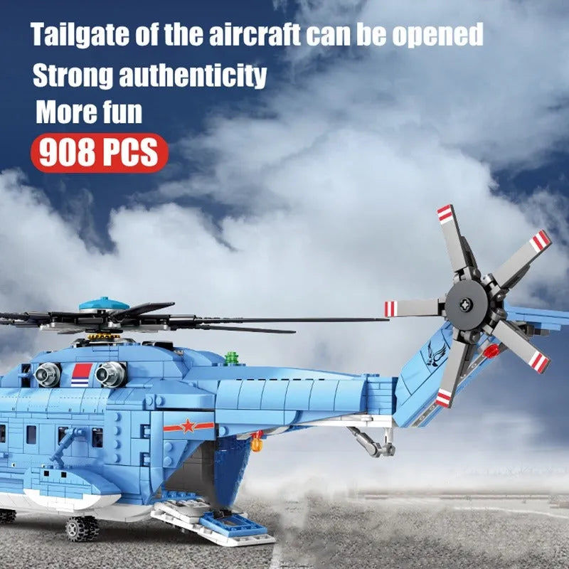 Sembo MOC Building Block Set: Z-18 Utility Helicopter, Model 202051