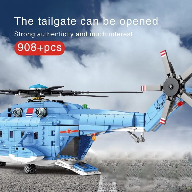 Sembo MOC Building Block Set: Z-18 Utility Helicopter, Model 202051