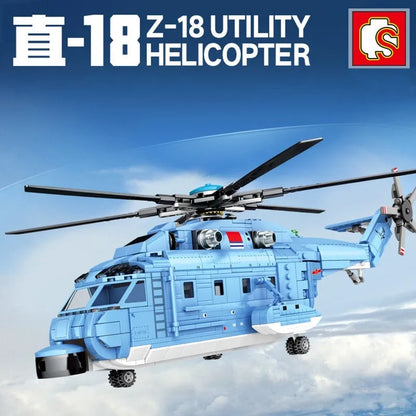 Sembo MOC Building Block Set: Z-18 Utility Helicopter, Model 202051