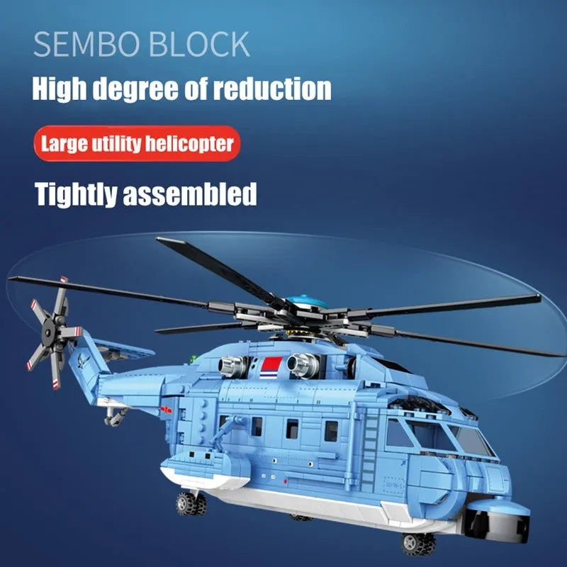Sembo MOC Building Block Set: Z-18 Utility Helicopter, Model 202051