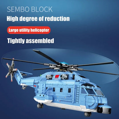Sembo MOC Building Block Set: Z-18 Utility Helicopter, Model 202051