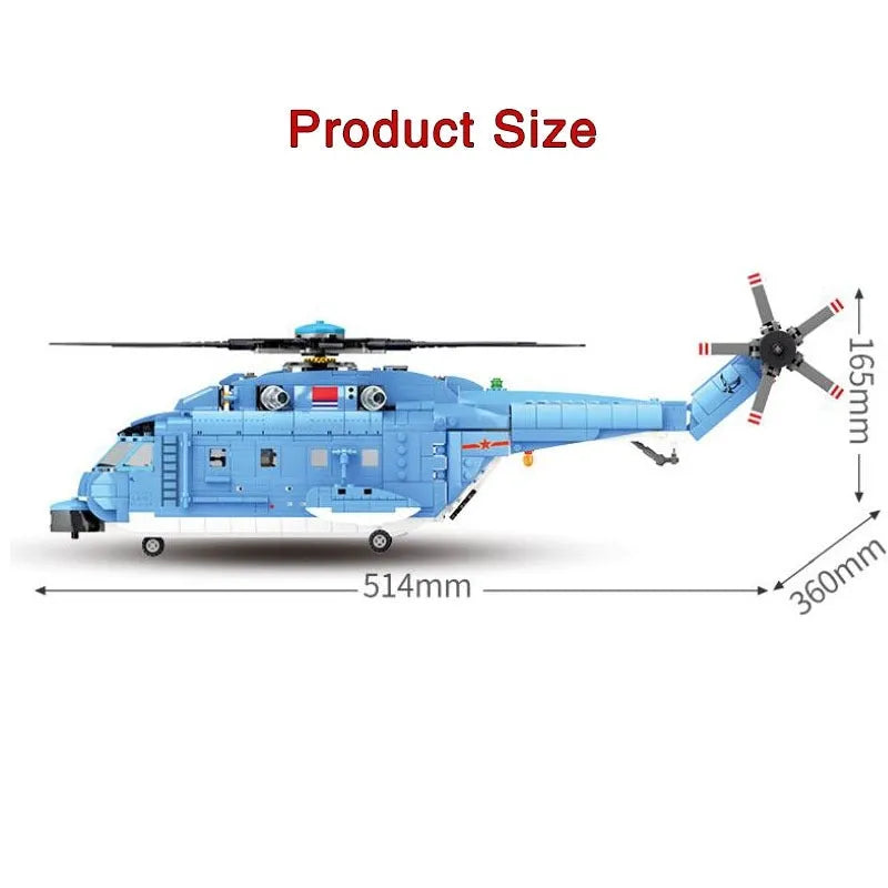 Sembo MOC Building Block Set: Z-18 Utility Helicopter, Model 202051