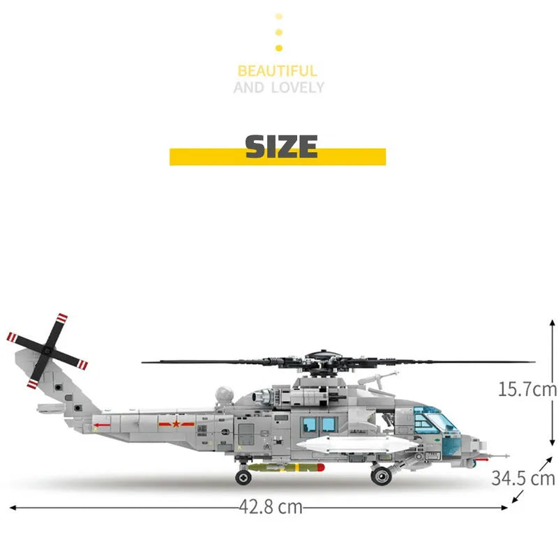 Sembo MOC Building Block Set: Z20 Attack Helicopter, Model 202125