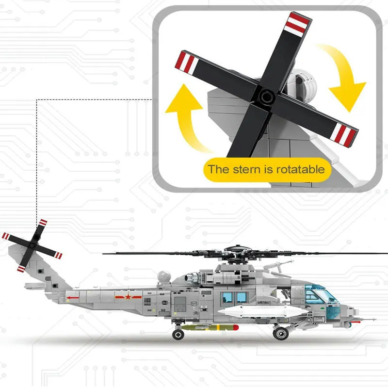 Sembo MOC Building Block Set: Z20 Attack Helicopter, Model 202125