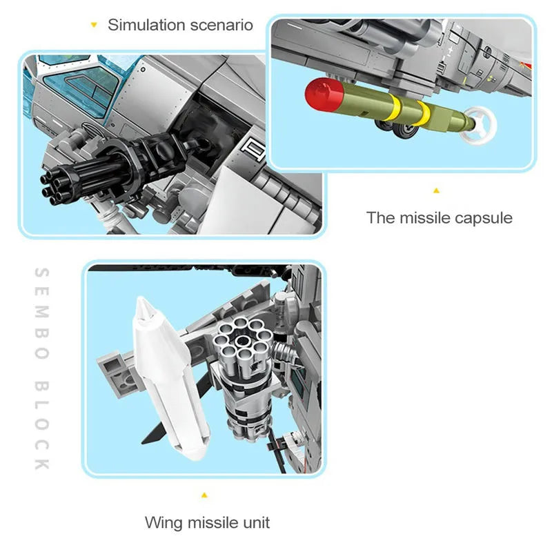 Sembo MOC Building Block Set: Z20 Attack Helicopter, Model 202125