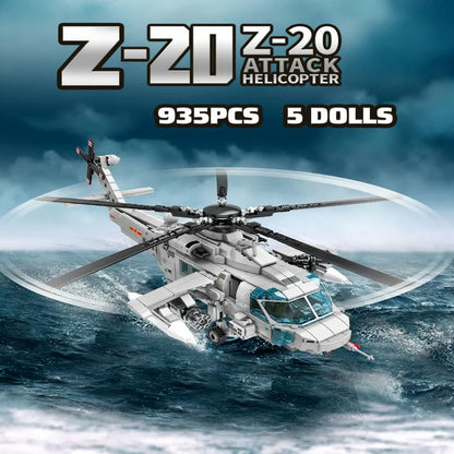Sembo MOC Building Block Set: Z20 Attack Helicopter, Model 202125