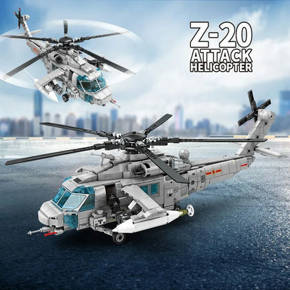 Sembo MOC Building Block Set: Z20 Attack Helicopter, Model 202125