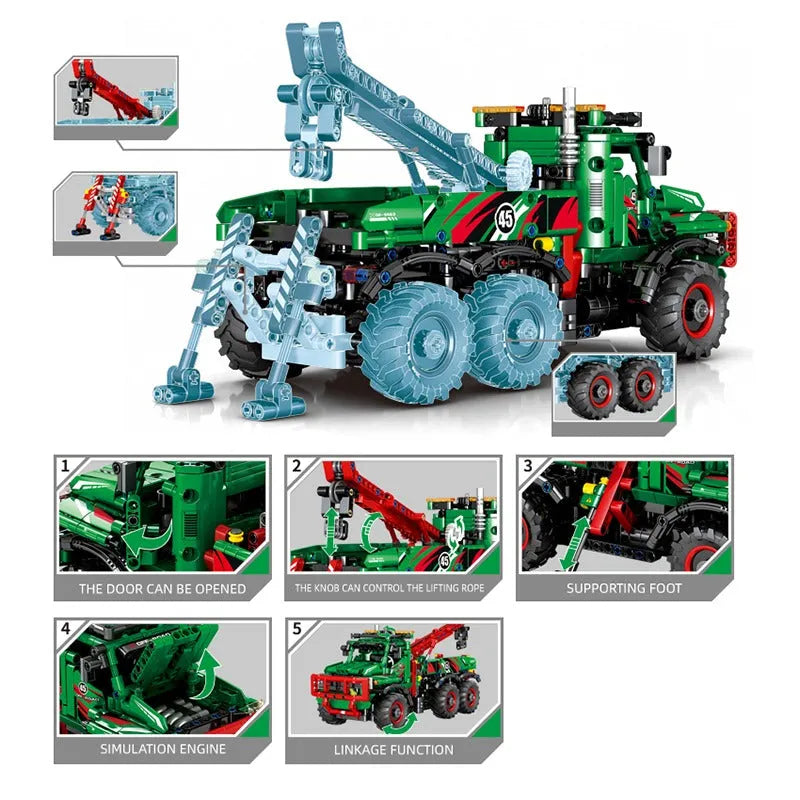 Sembo MOC Motorized Building Block Set: RC All Terrain Off-Road Car Mountain Truck, Model 720940PF