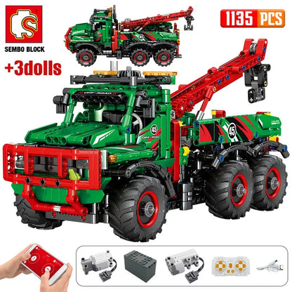 Sembo MOC Motorized Building Block Set: RC All Terrain Off-Road Car Mountain Truck, Model 720940PF