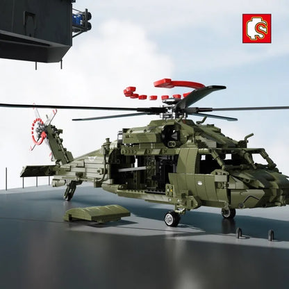 Sembo MOC Motorized Building Block Set: RC Military Z-20 Attack Helicopter, Model 705992PF