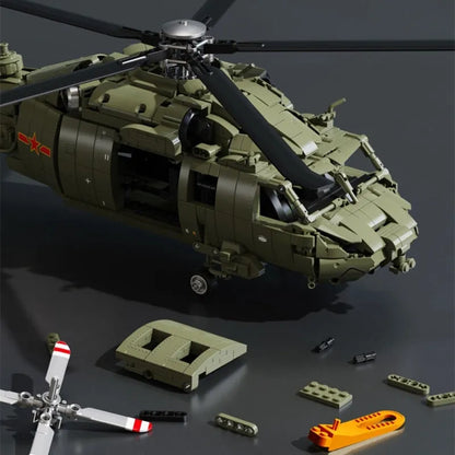 Sembo MOC Motorized Building Block Set: RC Military Z-20 Attack Helicopter, Model 705992PF
