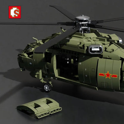 Sembo MOC Motorized Building Block Set: RC Military Z-20 Attack Helicopter, Model 705992PF