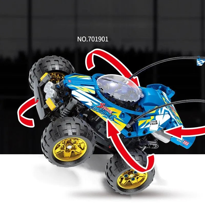 Sembo MOC Motorized Building Block Set: RC Speed Racing City Car Kids, Model 701901