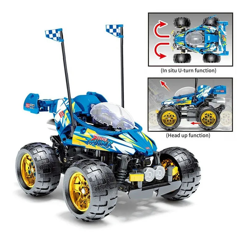 Sembo MOC Motorized Building Block Set: RC Speed Racing City Car Kids, Model 701901
