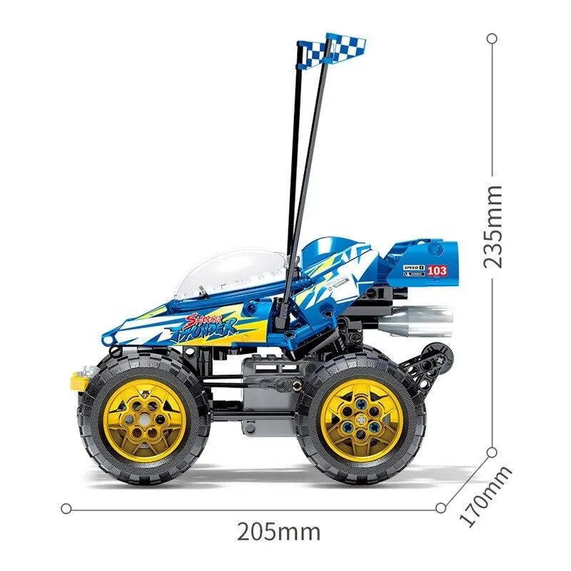 Sembo MOC Motorized Building Block Set: RC Speed Racing City Car Kids, Model 701901