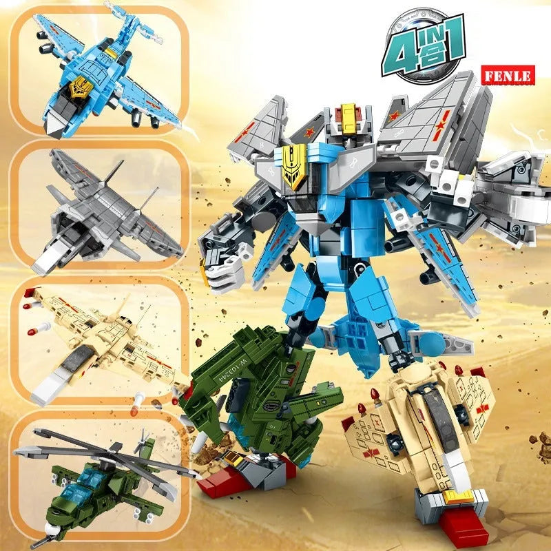Sembo MOC Building Block Set: Steel Mecha Transformed Fighter Robot, Model 103241