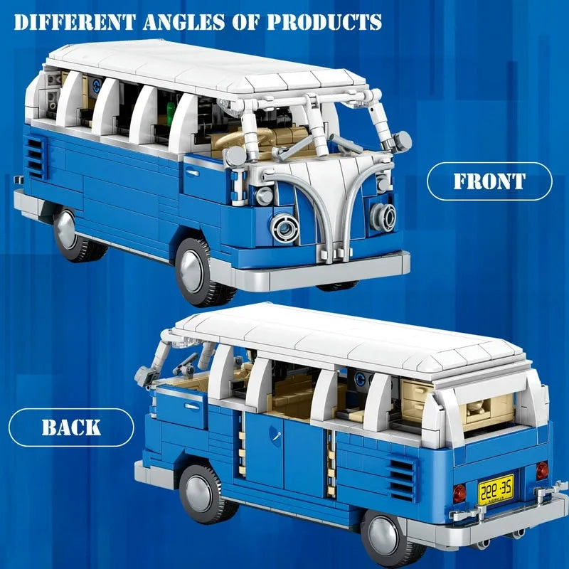 Sembo MOC Building Block Set: Vintage Camper Bus Retro Car 701810