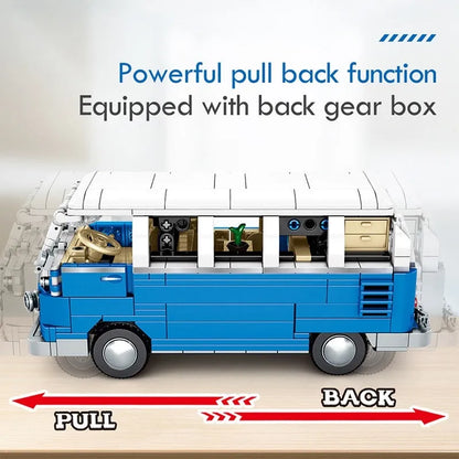 Sembo MOC Building Block Set: Vintage Camper Bus Retro Car 701810