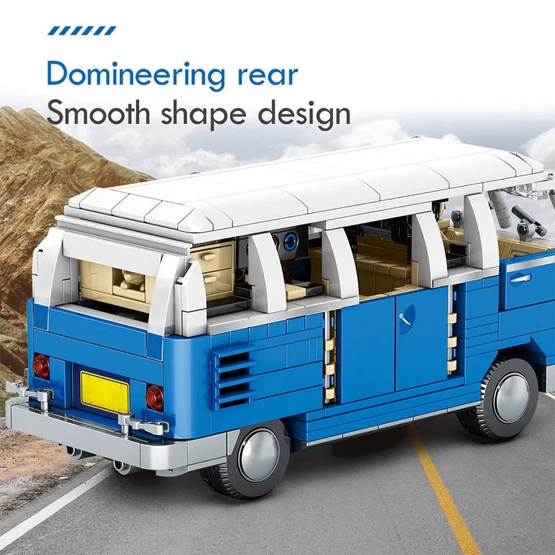 Sembo MOC Building Block Set: Vintage Camper Bus Retro Car 701810