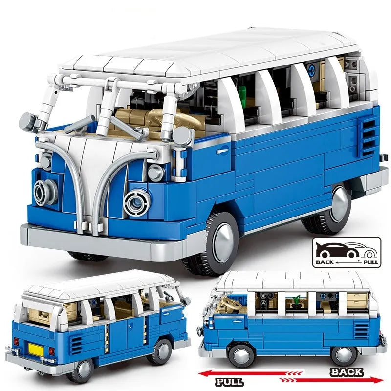 Sembo MOC Building Block Set: Vintage Camper Bus Retro Car 701810