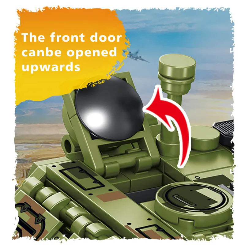 Sembo Building Block Set: Modern Military Red Arrow Missile Vehicle, Model 105656