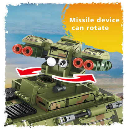Sembo Building Block Set: Modern Military Red Arrow Missile Vehicle, Model 105656