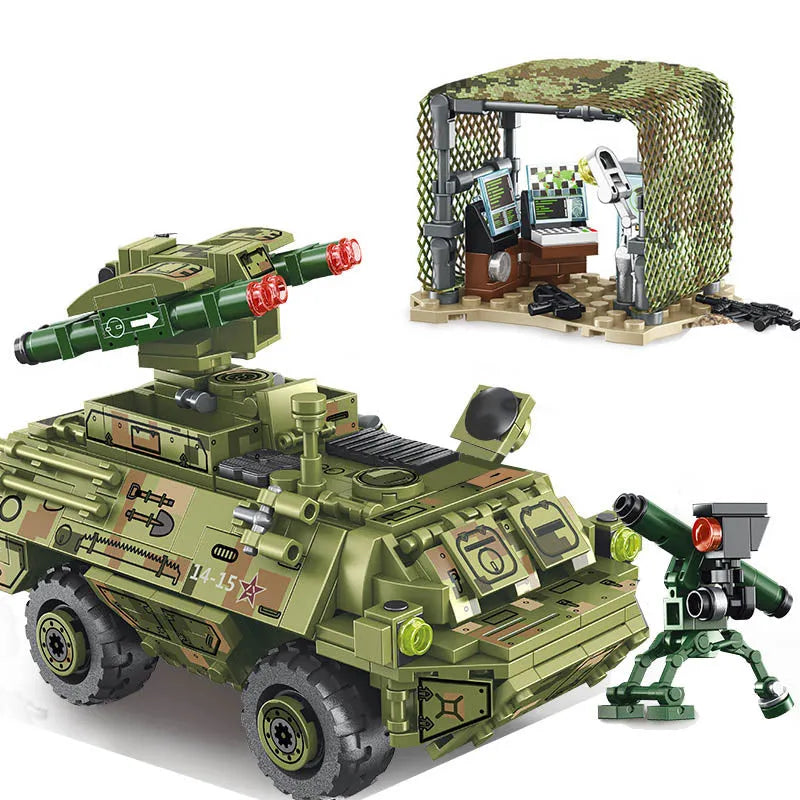 Sembo Building Block Set: Modern Military Red Arrow Missile Vehicle, Model 105656