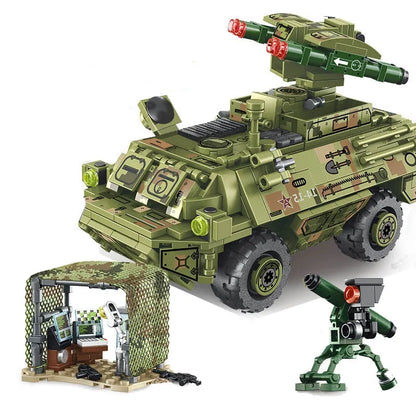 Sembo Building Block Set: Modern Military Red Arrow Missile Vehicle, Model 105656