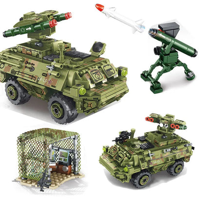 Sembo Building Block Set: Modern Military Red Arrow Missile Vehicle, Model 105656