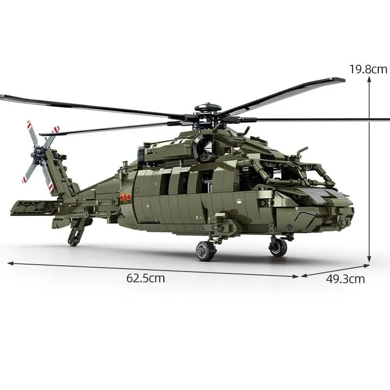 Sembo Motorized Building Block Set: Armed Z20 Attack Helicopter, Model 705992