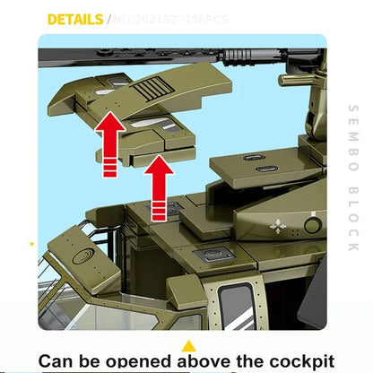 Sembo Building Block Set: Z-20 Attack Helicopter, Model 202152