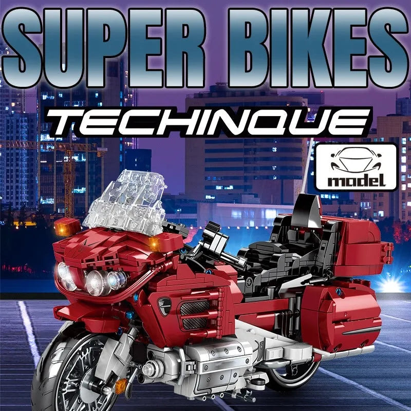 Sembo MOC Building Block Set: Classic Honda Gold Wing Motorcycle, Model 701944