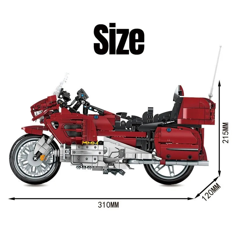 Sembo MOC Building Block Set: Classic Honda Gold Wing Motorcycle, Model 701944