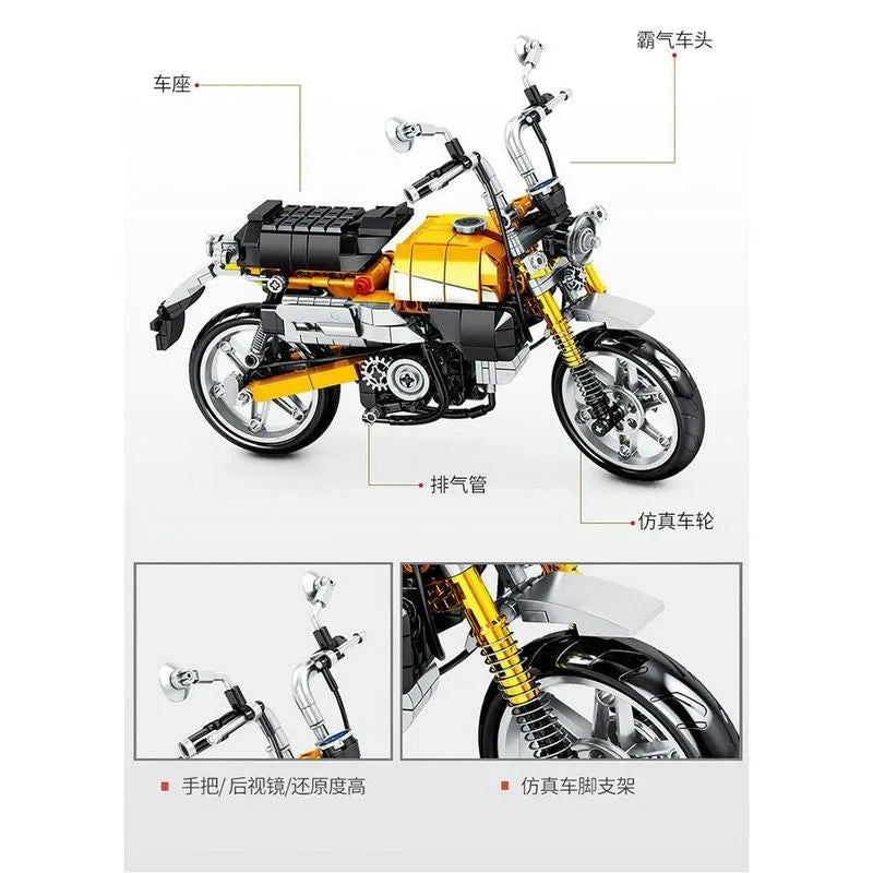 Sembo MOC Building Block Set: Classic Honda Monkey Motorcycle, Model 701605