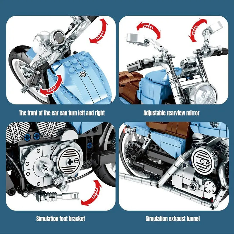 Sembo MOC Building Block Set: Classic Road Motorcycle 701714