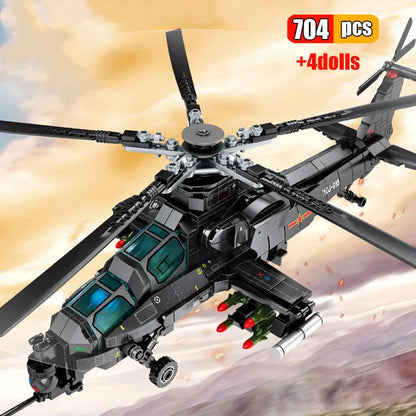 Sembo Building Block Set: Z10 SWAT Armed Police Helicopter, Model 202119