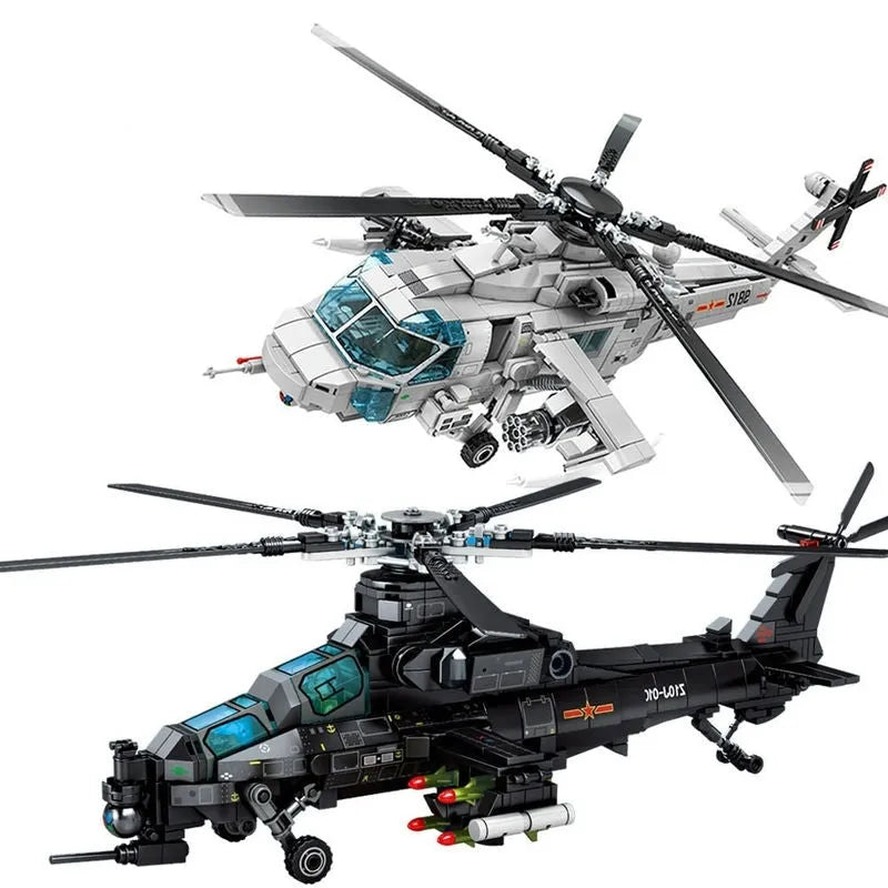 Sembo Building Block Set: Z10 SWAT Armed Police Helicopter, Model 202119