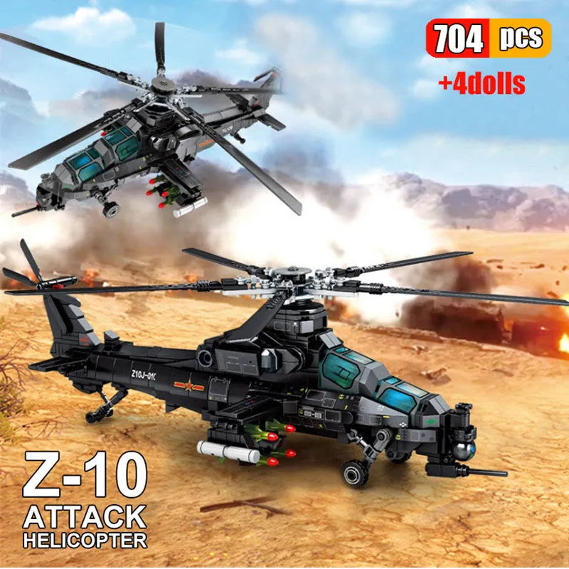 Sembo Building Block Set: Z10 SWAT Armed Police Helicopter, Model 202119