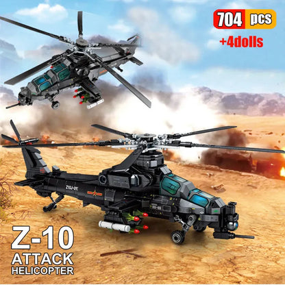 Sembo Building Block Set: Z10 SWAT Armed Police Helicopter, Model 202119