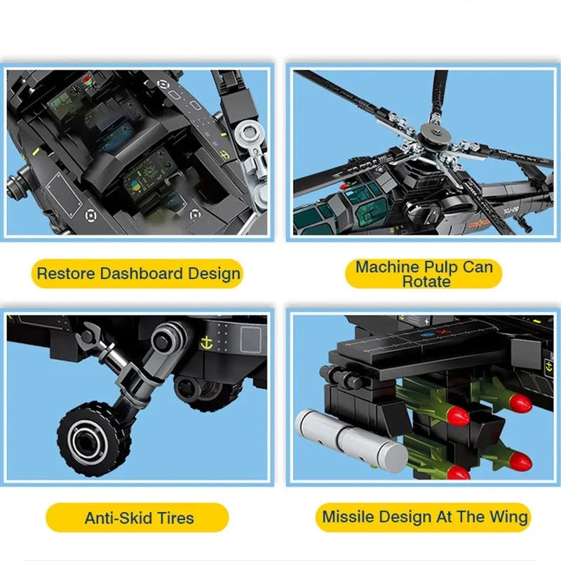 Sembo Building Block Set: Z10 SWAT Armed Police Helicopter, Model 202119