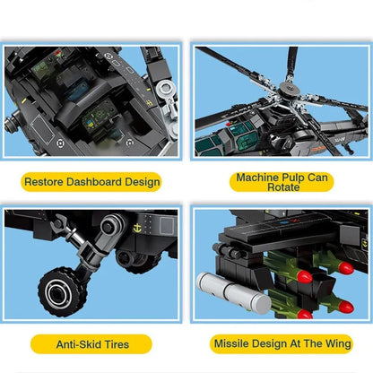 Sembo Building Block Set: Z10 SWAT Armed Police Helicopter, Model 202119