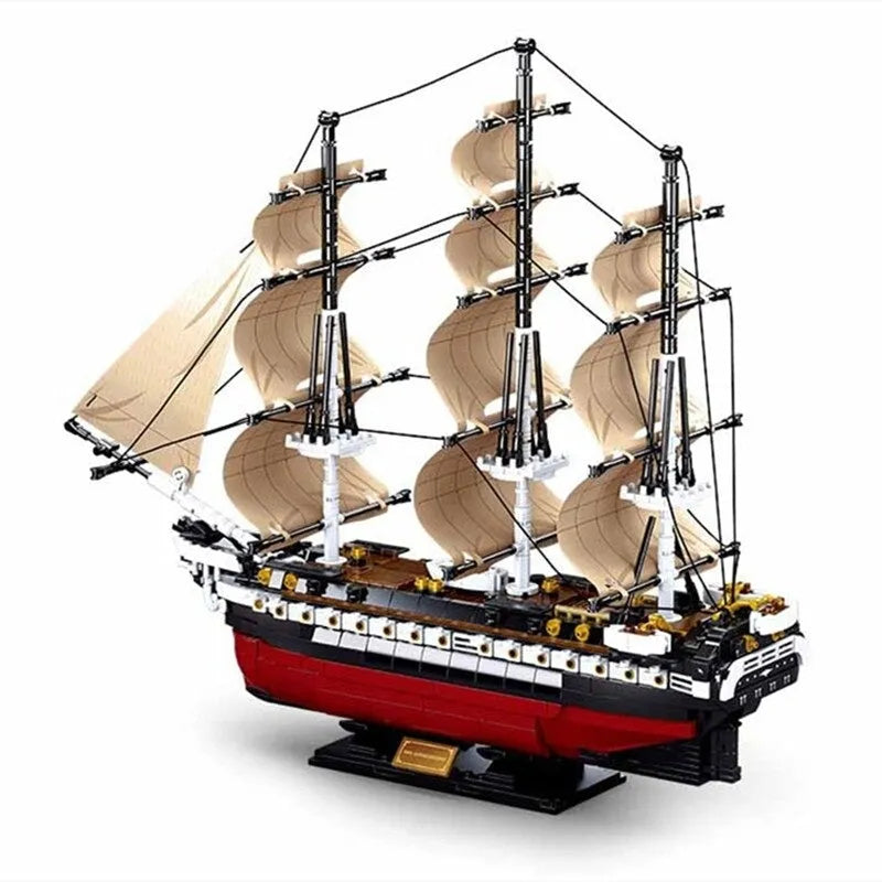 Sluban MOC Building Block Set: USS Constitution Pirate Ship, Model SB0836