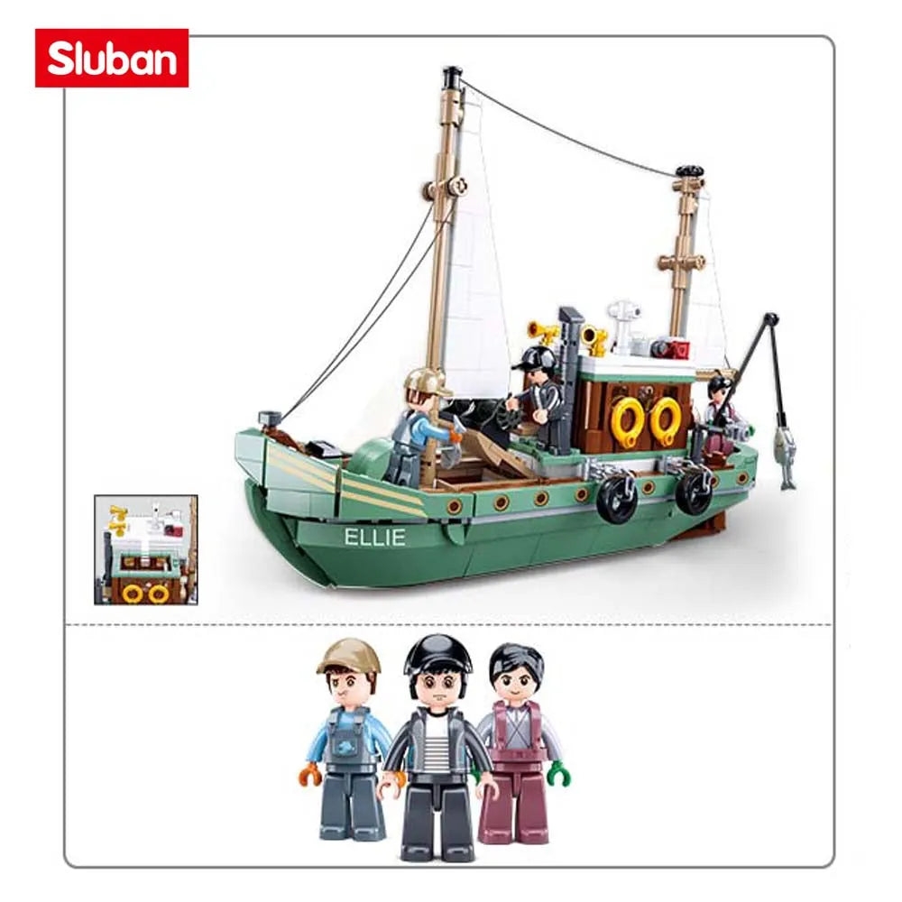 Sluban Building Block Set: Fisherman Fishing Boat, Model SB1119